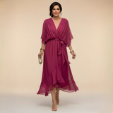 Monica - Chiffon Haljina s V-izrezom