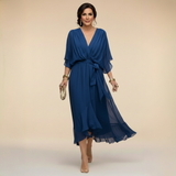 Monica - Chiffon Haljina s V-izrezom