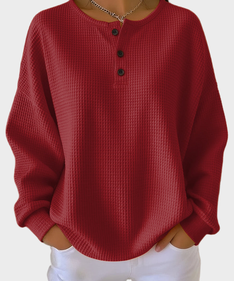 Anne - Henley majica od waffle pletiva