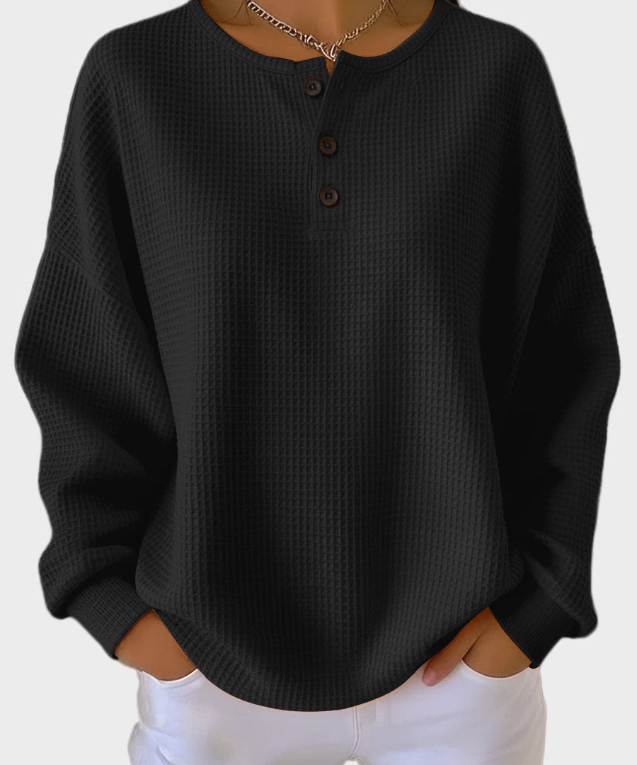 Anne - Henley majica od waffle pletiva