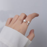 BrilhoNova Prsten Trokutasti Podesivi S Bisernim Oko - Elegancija