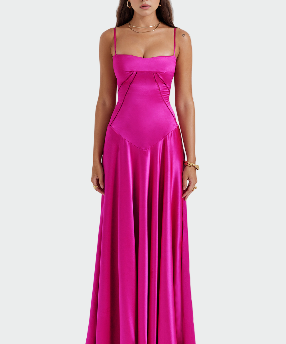 Satin Maxi Haljina s Tanjim Naramenicama