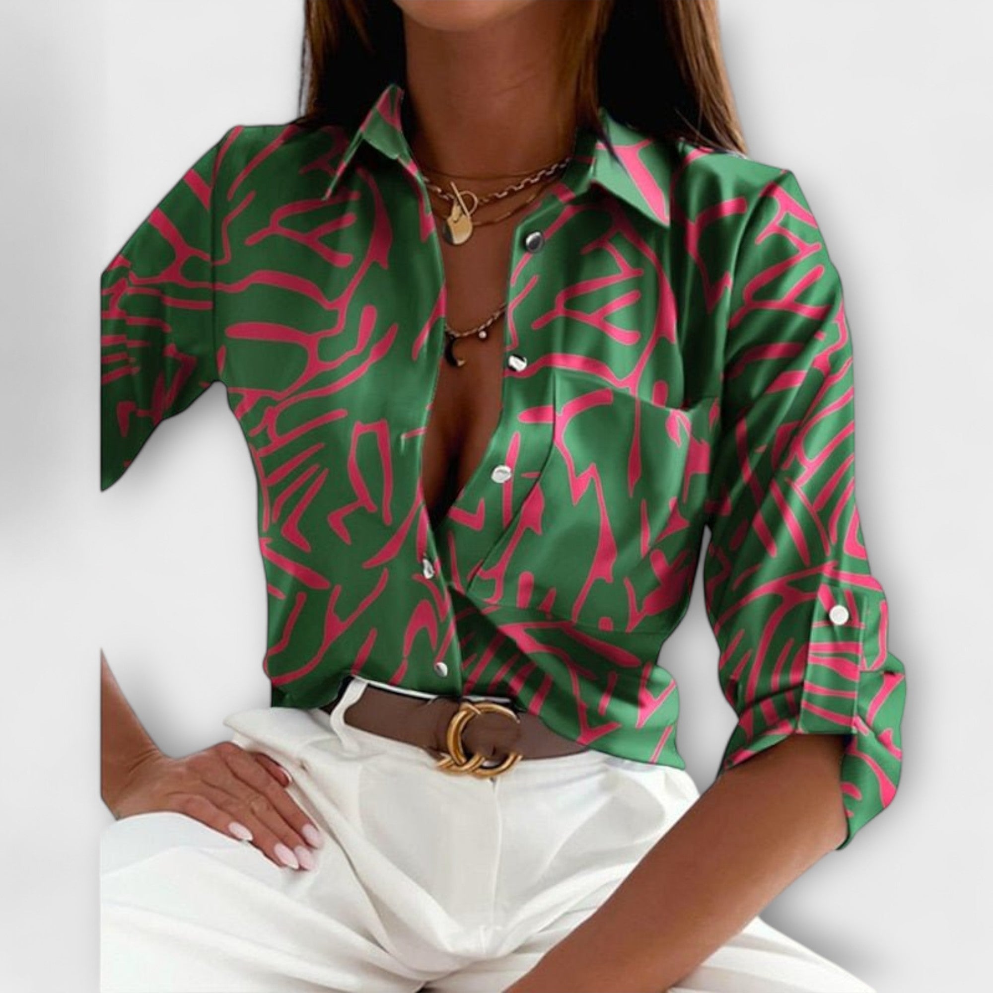 Camila – Sofisticirana Geometrijska Bluza